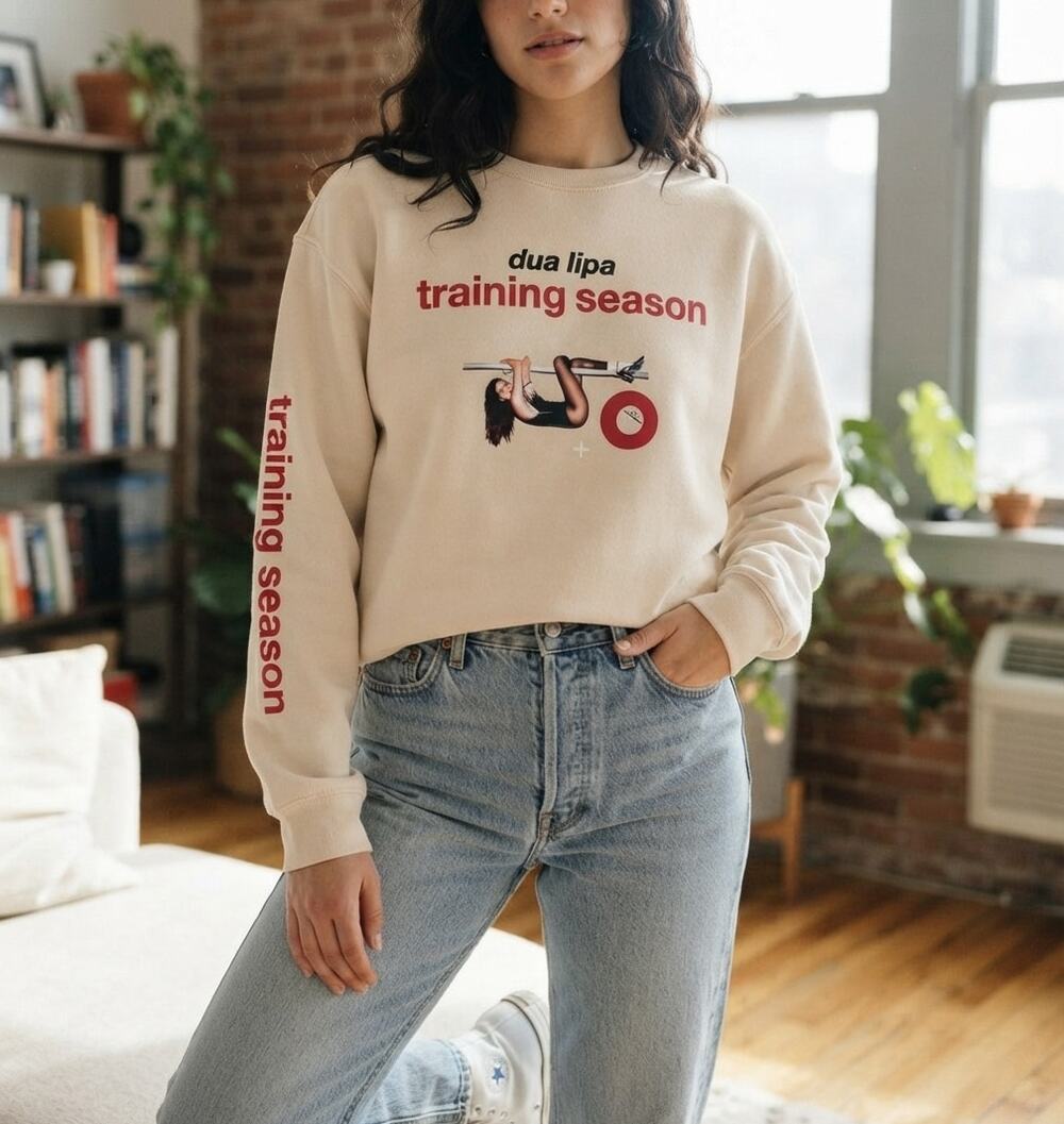 Dua Lipa Training Season Official Tour Merch Crewneck Sweatshirt Y2K Pop Merch M